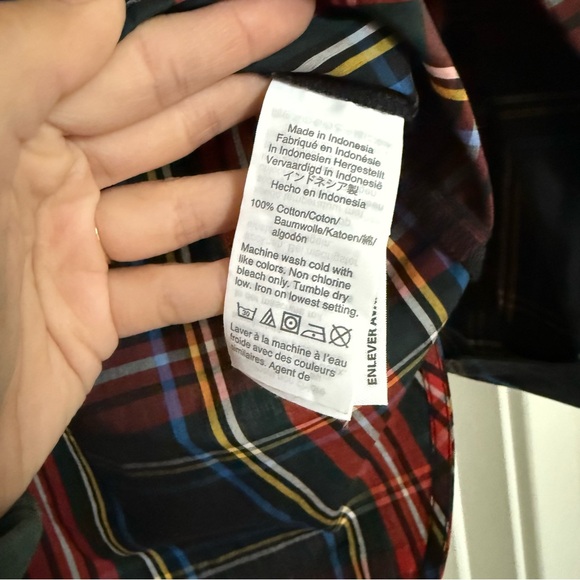 J Crew 6 tartan Buchanan plaid embellished garçon tunic button up top holiday - Picture 12 of 14